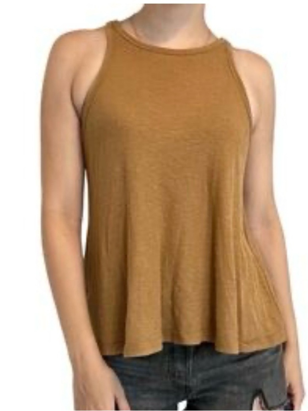 Free People Swing Tank Top in Camel Brown